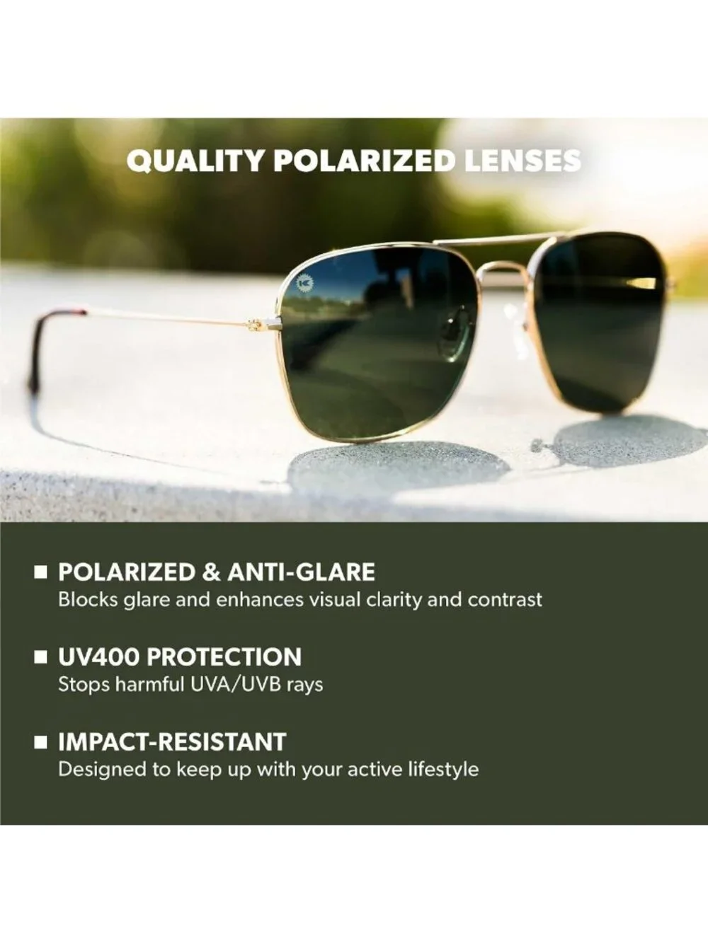 Stylish Polarized Navigator Sunglasses for Men & Women - UV Protection